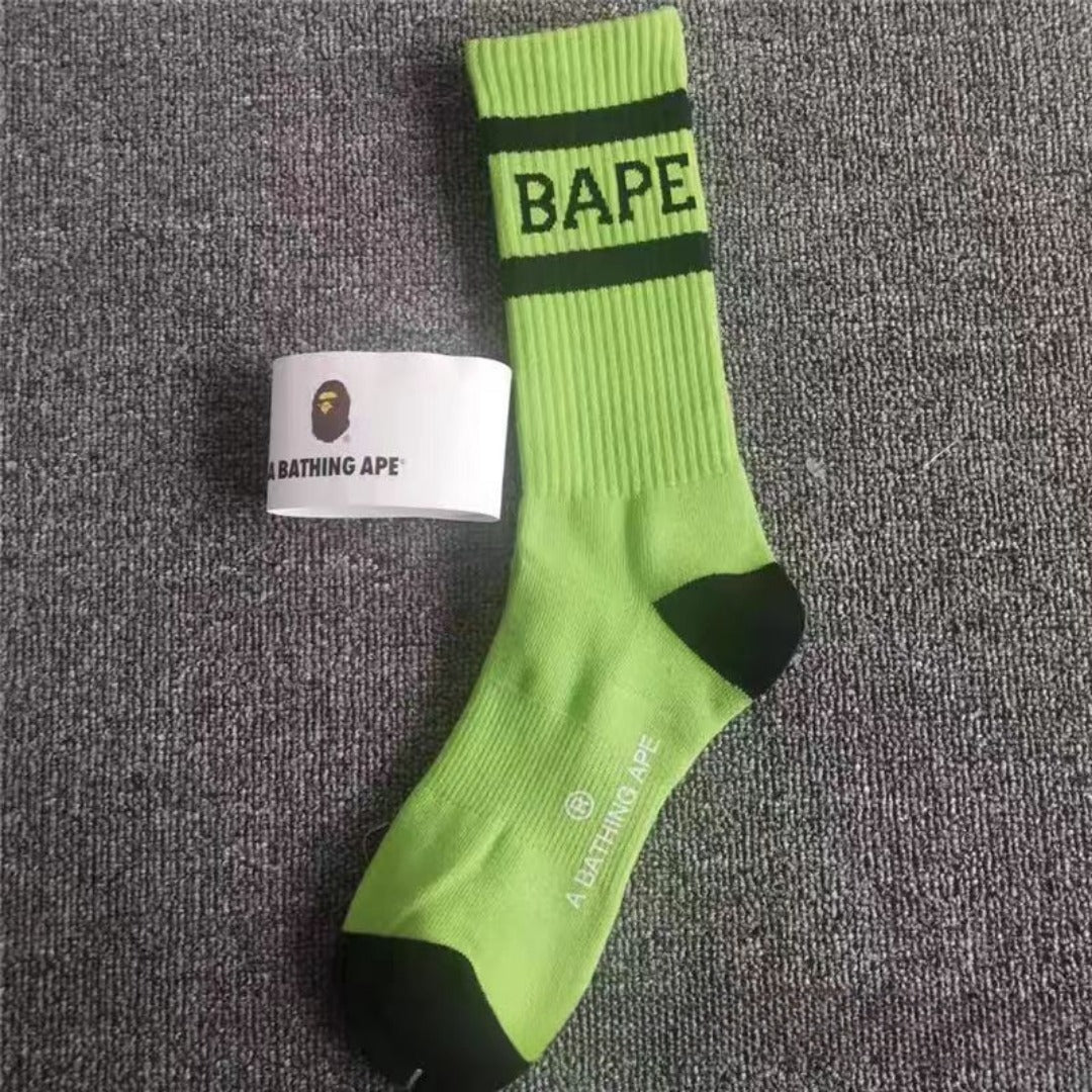 Bape Socks Men's and Women's Sports Socks with Towel Bottom
